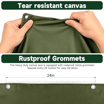 Heavy Duty Canvas Tarp 8x12ft
