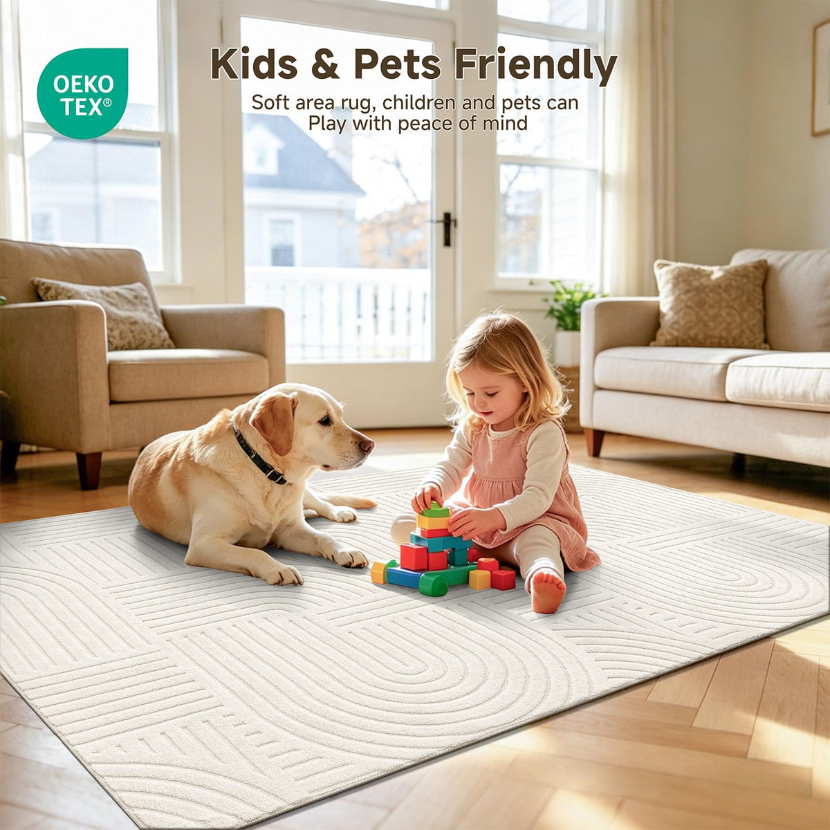 9x12 Area Rugs for Living Room (9' x 12' (Rectangular) / Cream)