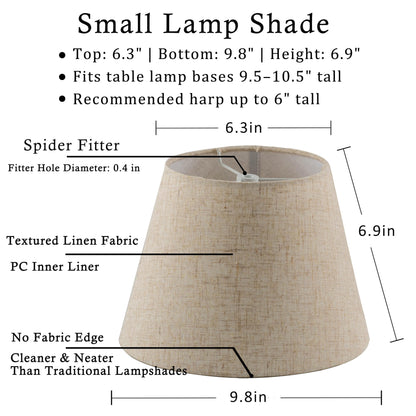 Pre Assembled Set of 2 Linen Spider Replacement Lampshades for Table Lamps (Light Beige)