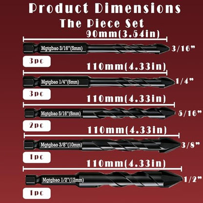 10PC Upgraded Concrete Drill Bit