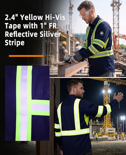 Vented FR High Vis Shirts Reflective Pearl Snaps Summer Work Safety