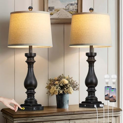 29" Tall Farmhouse Table Lamp for Living Room Side Table