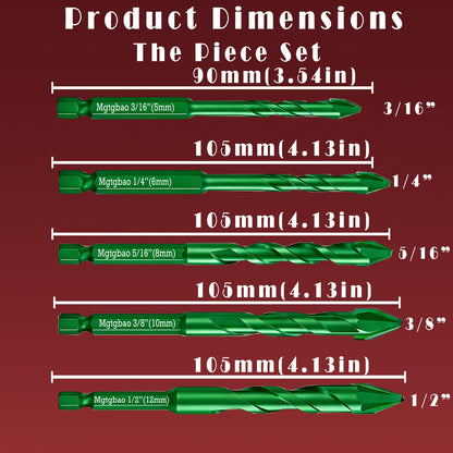 10PC Green 5 16 inch Upgraded Concrete Drill Bit (5/16 in / Green)