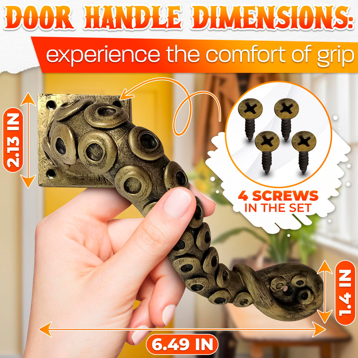 Octopus Door Handle (Bronze)