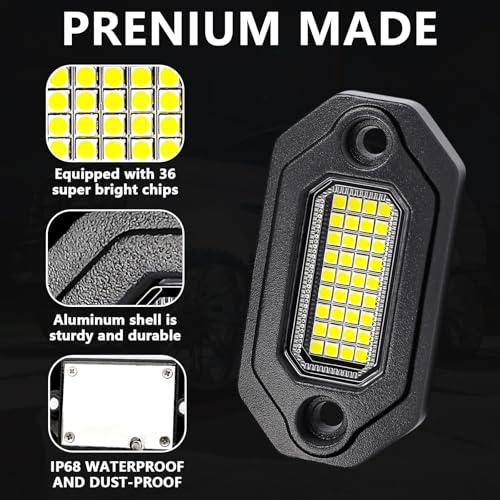 16 Pods Aluminium Pure White LED Rock Lights (16 Pods)