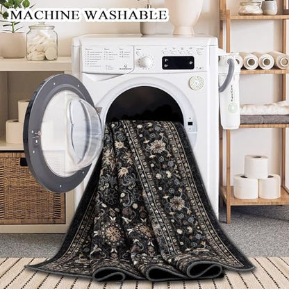 Hallway Washable Runner Rug 2×6 (Dark Gray / 2' x 6' (Rectangular))