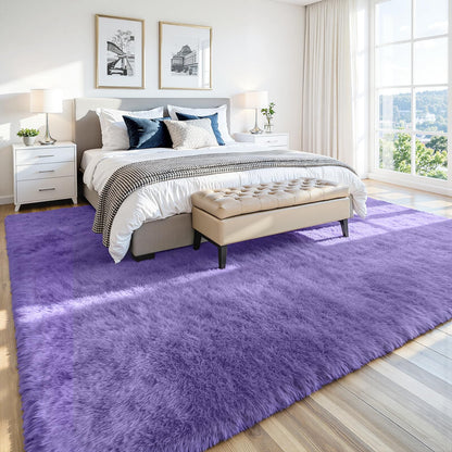 8x10 Fluffy Area Rug for Living Room (Purple / 8' x 10' (Rectangular))