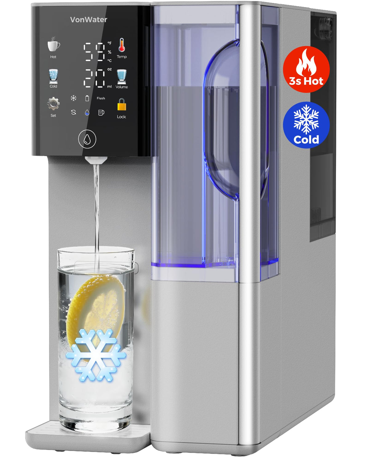 C5 Countertop Reverse Osmosis Water Filter (Silver Gray)