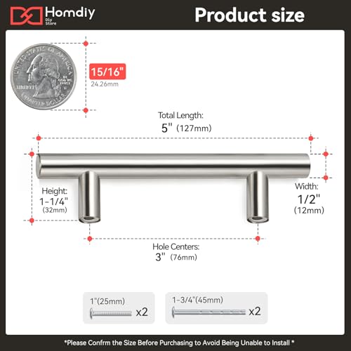 400 Pack 3in Cabinet Pulls Brushed Nickel Stainless Steel Kitchen Cupboard Handles 5" Length (3in hole centers / Brushed Nickel)