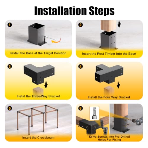 Pergola Bracket kit for 4"x 4"