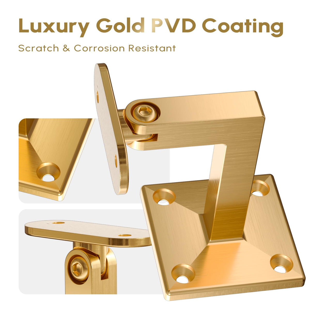 5 Pack Gold Handrail Brackets (Gold / SS304 - 5 Pack)