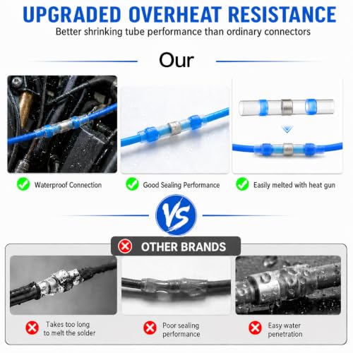 250PCS Solder Seal Heat Shrink Butt Connectors