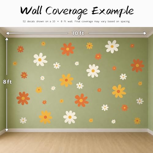 52 Pcs Large Groovy Daisy Wall Decals (Groovy)