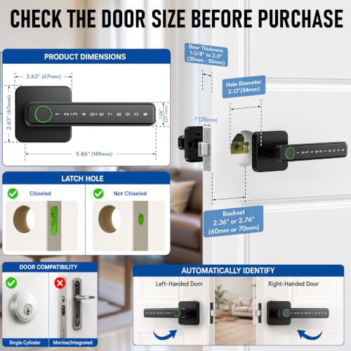 Smart Fingerprint Door Lock Knob