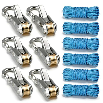6 Pack Rope with Roller Tensioner for Easy and Secure Tying