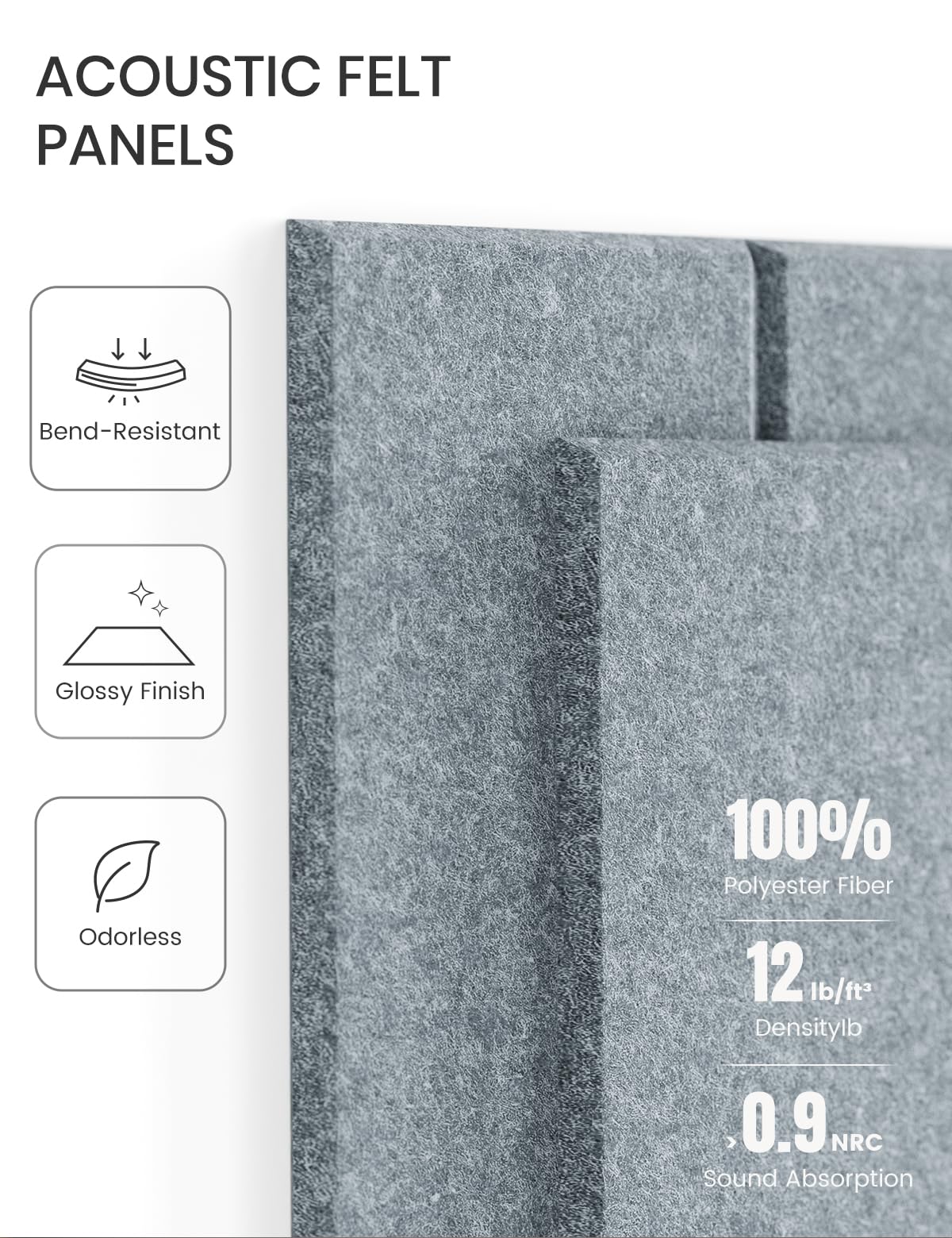 Felt Bulletin Board & Cork Board Alternative 36'' x 24'' (Slate Gray-1 / Bold-stripe 6-pack)