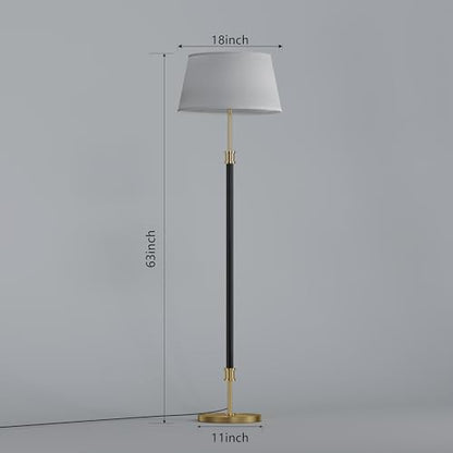 Mid Century Modern Floor Lamp with 18” Oversized Linen Shade