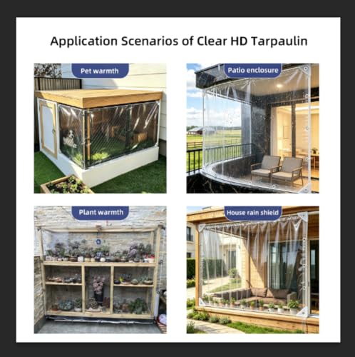 Clear Tarp 14Mil Heavy Duty Clear Vinyl Plastic Tarp