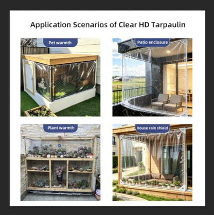Clear Tarp 14Mil Heavy Duty Clear Vinyl Plastic Tarp