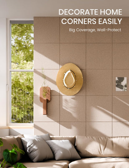 Felt Bulletin Board & Cork Board Alternative 48'' x 36'' (Taupe-1 / Solid tile 6-pack)