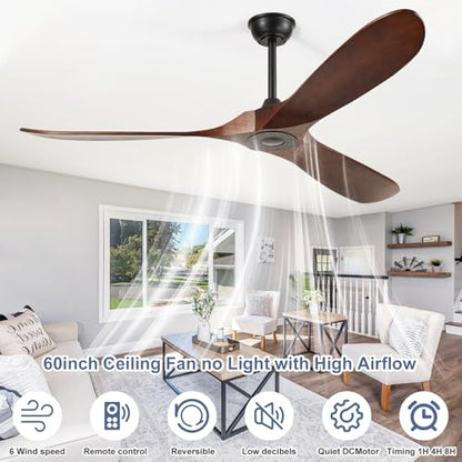 60'' Outdoor Ceiling Fans without Light (60 inch / Dark walnut)