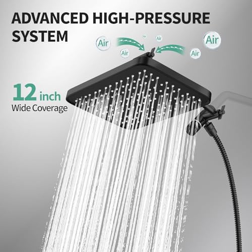 12 Inch Rain Shower Head with Handheld Combo