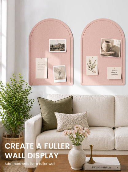 Large Arched Felt Bulletin Board 35.4''×23.6'' (Pink)