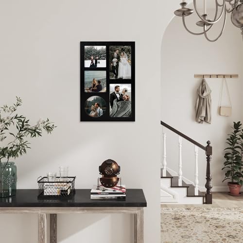 4x6 and 4x4 Collage Picture Frame (Rustic Black / 9.2x13.4in (1Pack))