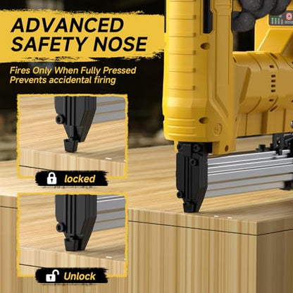 2-in-1 Cordless 18GA Brad Nailer/Stapler, Nail Gun/Staple Gun Battery Powered with Brad Nails/Staples