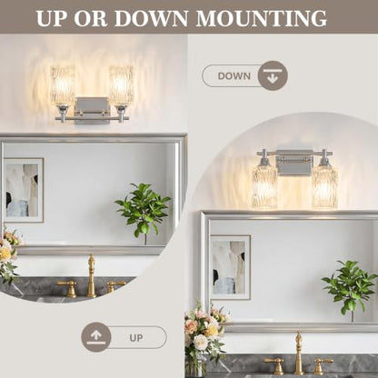 Modern 2 Light Bathroom Light Fixtures (Chrome / 2-light)