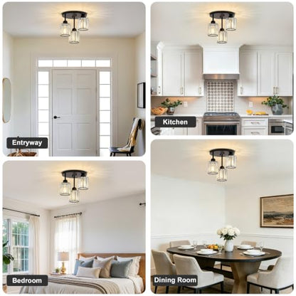 Crystal Semi Flush Mount Ceiling Light