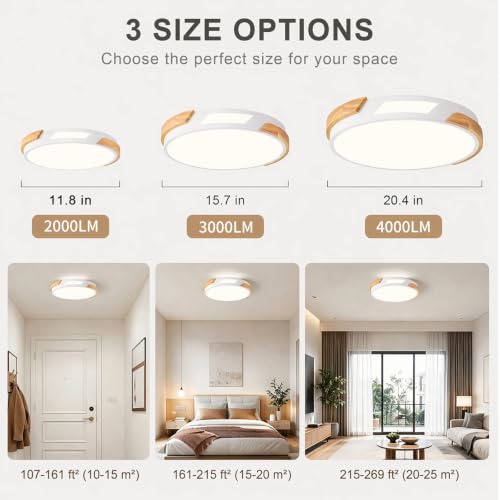Modern Wood Dimmable Ceiling Light