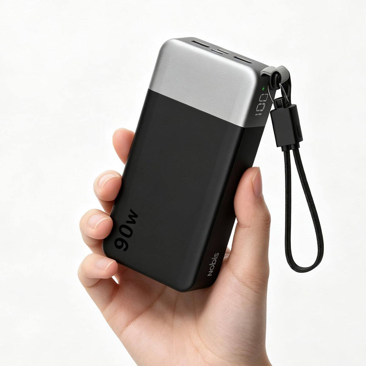 90W Portable Charger 20000mAh Power Bank with Detachable C (Black)