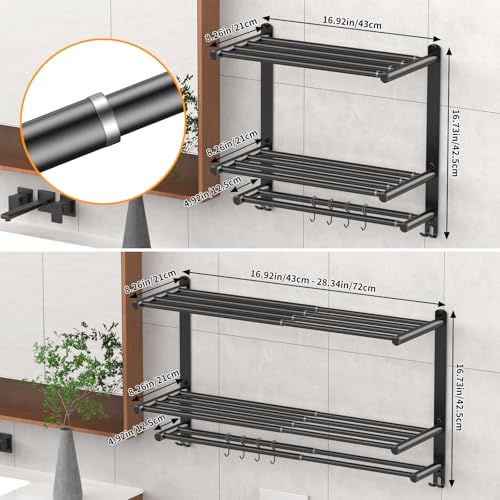 Adjustable 16.9 (Adjustable 16.9–28" Matte Black Towel Rack)