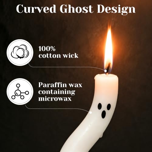 Halloween Decorations indoor (Ghost Candles With Candleholder-3pcs)