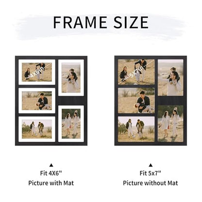 4x6 or 5x7 Picture Frames (Rustic Black / 13x16in (1Pack))