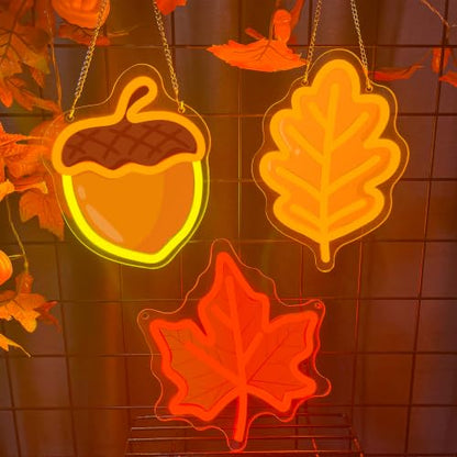 3Pcs Fall Thanksgiving Neon Signs