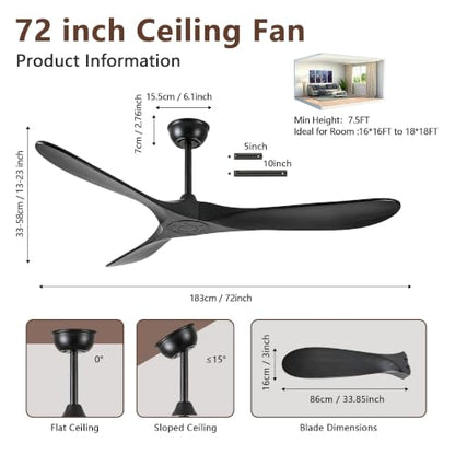 Wood Ceiling Fan 3 Blades Ceiling Fan for Indoor
