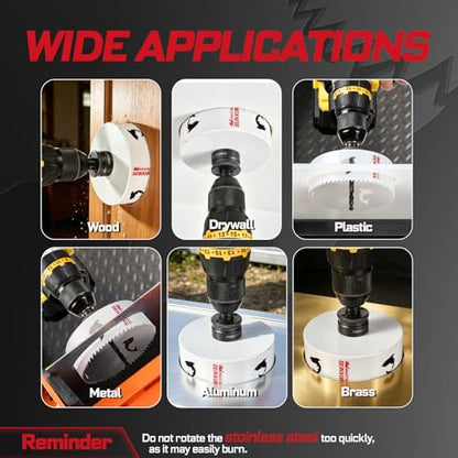 4-1/2 Inch(114mm) Hole Saw, 1PC HSS Bi-Metal Hole Saw Kit with Shark Tooth Hole Cutter for Wood,Drywall, PVC Boards and Thin Metal (1 PCS 4-1/2")