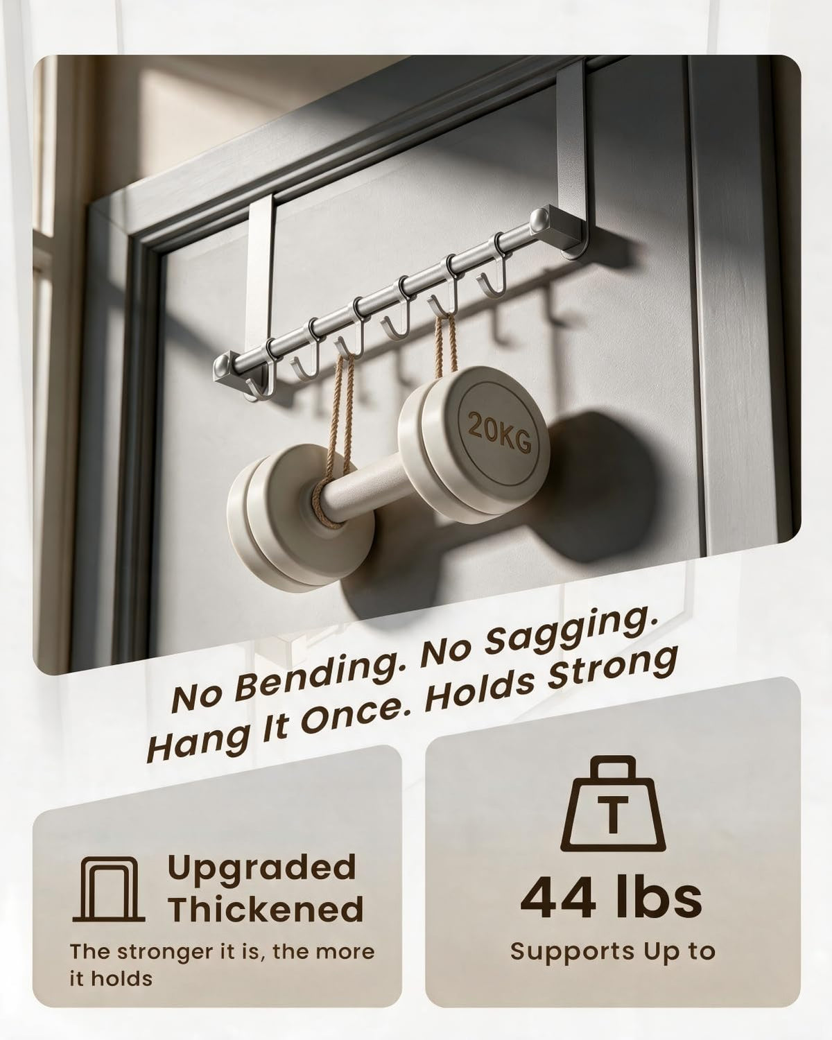 Heavy Duty Over The Door Hooks (Silver)