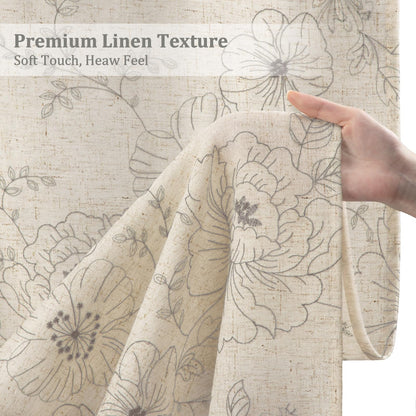 Boho Floral Curtains (Grey Floral / 52"W x 84"L (Pack of 2))