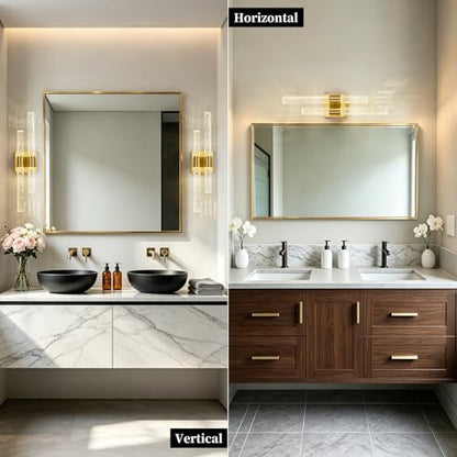 Modern Crystal Wall Sconces Hardwired Wall Sconce Bathroom Vanity Lights Fixtures 4000K Wall Light