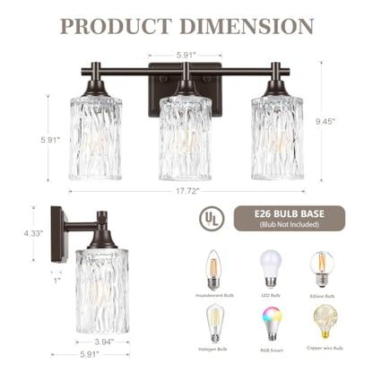 Modern 3 Light Bathroom Light Fixtures (Oil-Rubbed Bronze / 3-light)