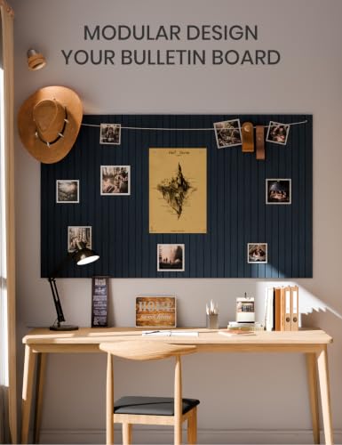 36" x 24" Large Felt Bulletin Board (Carbon Blue / Fine-stripe 6-pack)