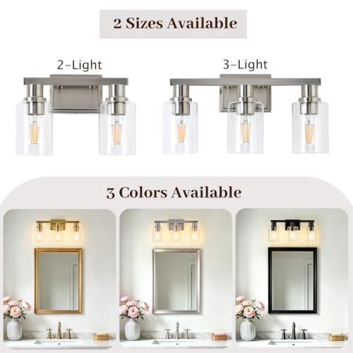 3 Light Bathroom Vanity Light (Brushed Nickel / 3 Lights)