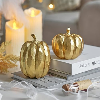 White and Gold Decorative Pumpkins