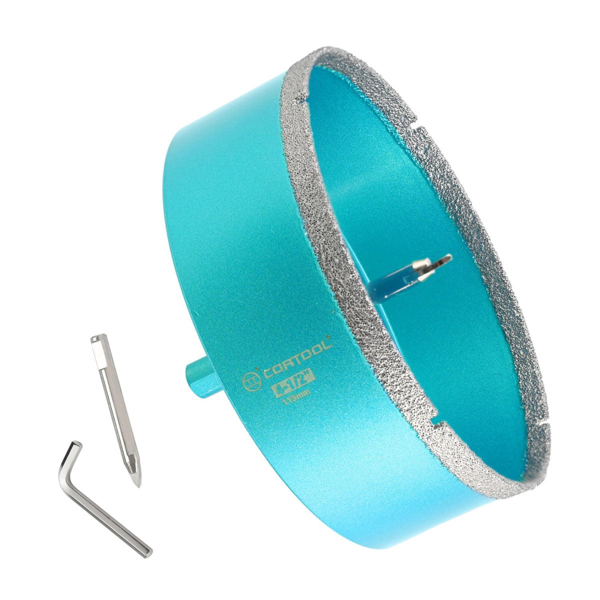 4-1/2 Inch Diamond Hole Saw with Pilot Drill Bit, Diamond Tipped Tile Hole Saws, Dry/Wet Use for Porcelain Tile, Ceramic Pottery, Granite, Stone, Marble, Glass Bottles (4-1/2 Inch (114mm))