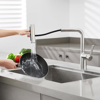 Waterfall Kitchen Faucets with Pull Down Sprayer (Waterfall / W-Stainless Steel)