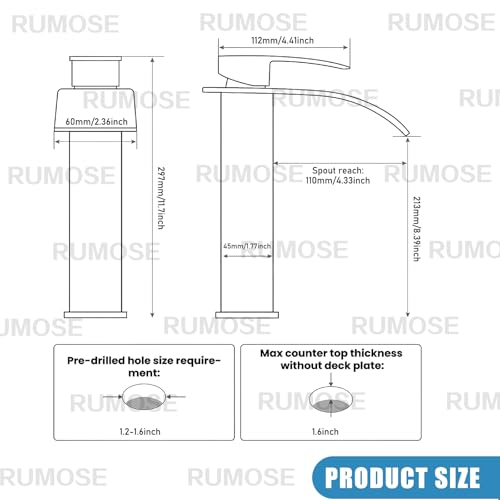 Tall Bathroom Faucet Vessel Sink Faucet with Drain (With Drain / Oil Rubbed Bronze)