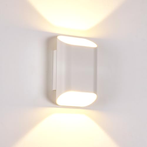 White Up & Down Modern Indoor Outdoor LED Wall Sconce (White / 1 pack)
